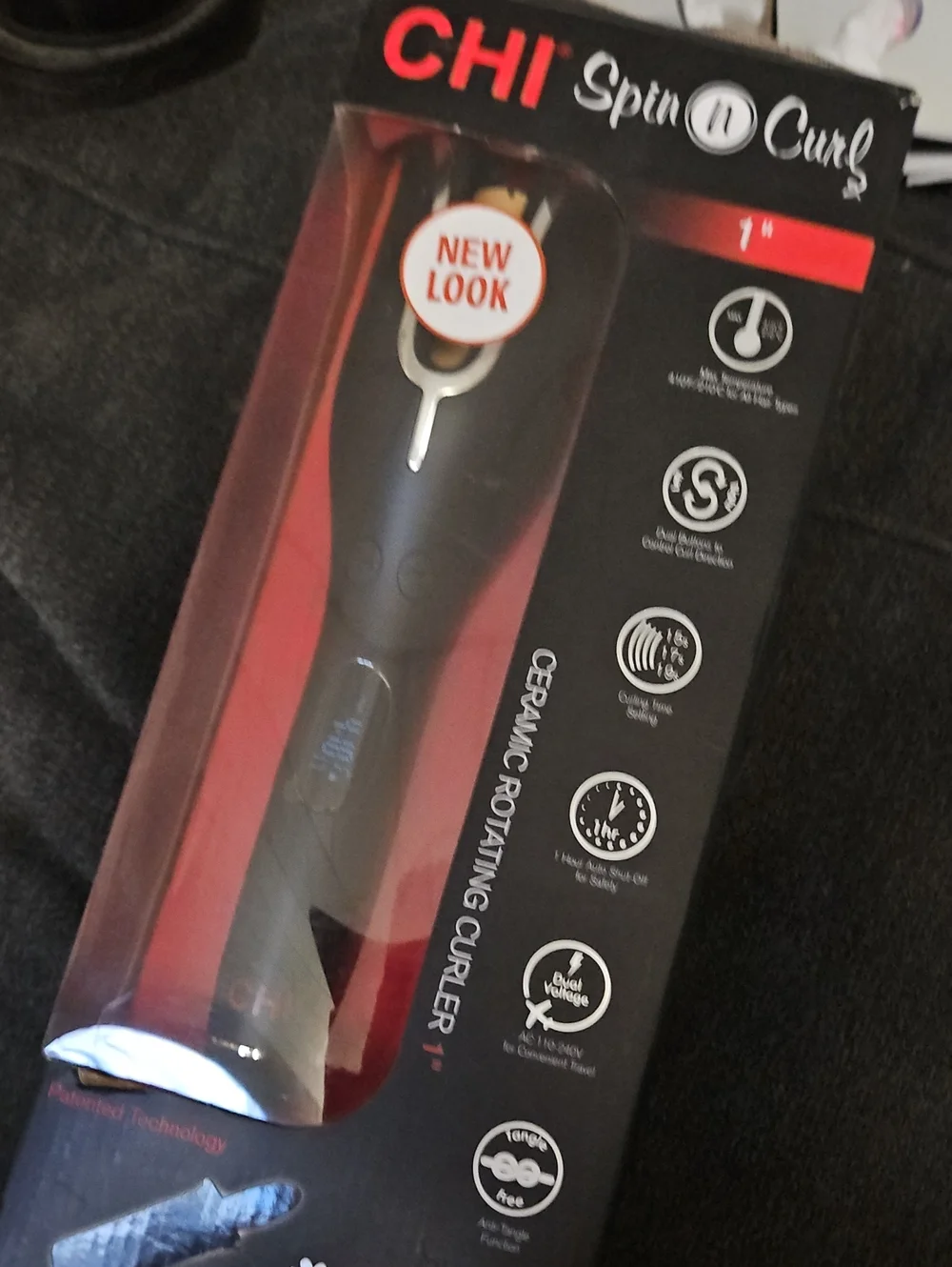 Chi Spin N CURL Ceramic Rotating Curler - Black